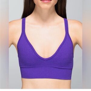 Lululemon seamlessly plunge purple sports bra racer back s small